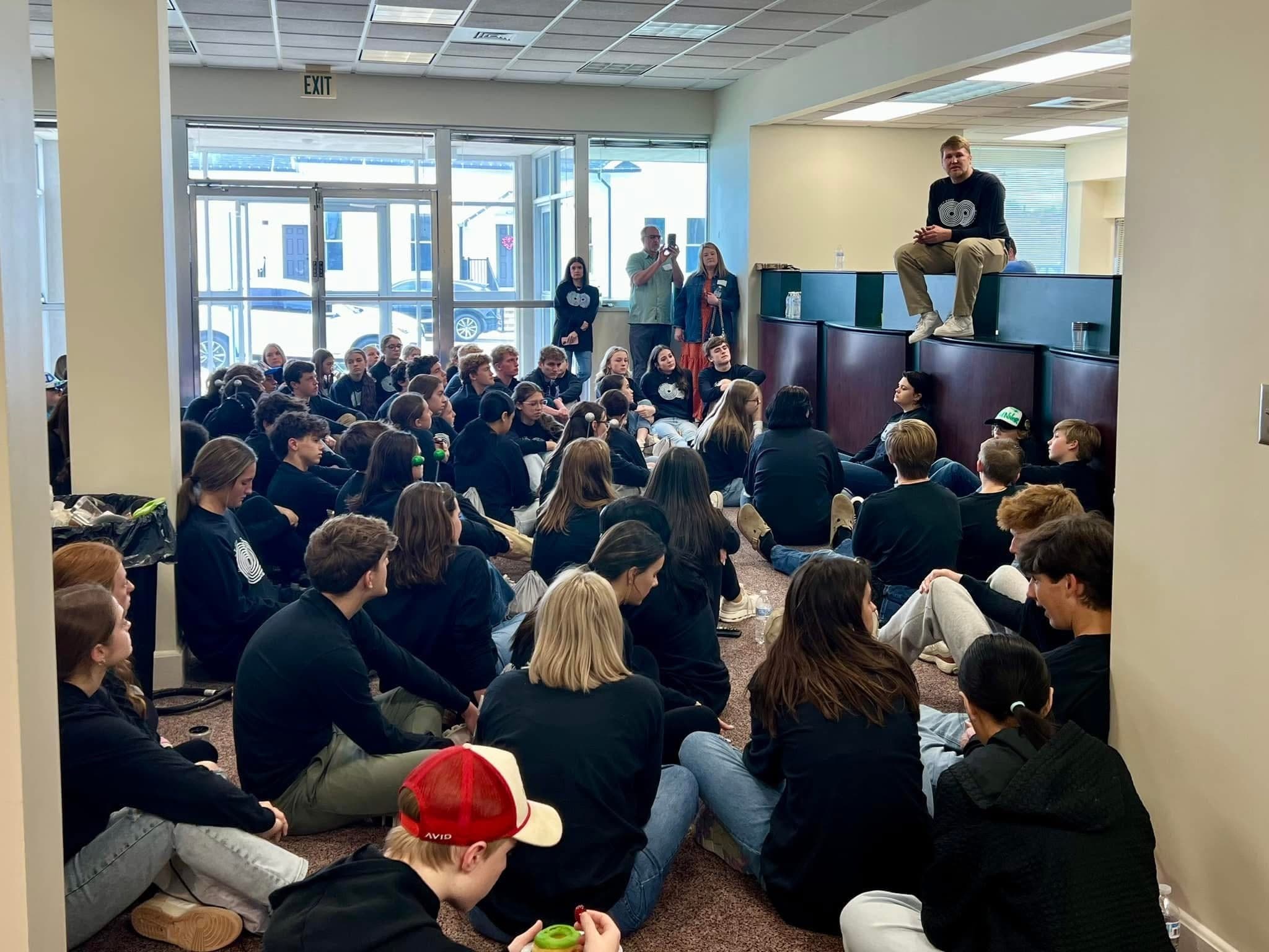 Youth gathered for teaching and fellowship