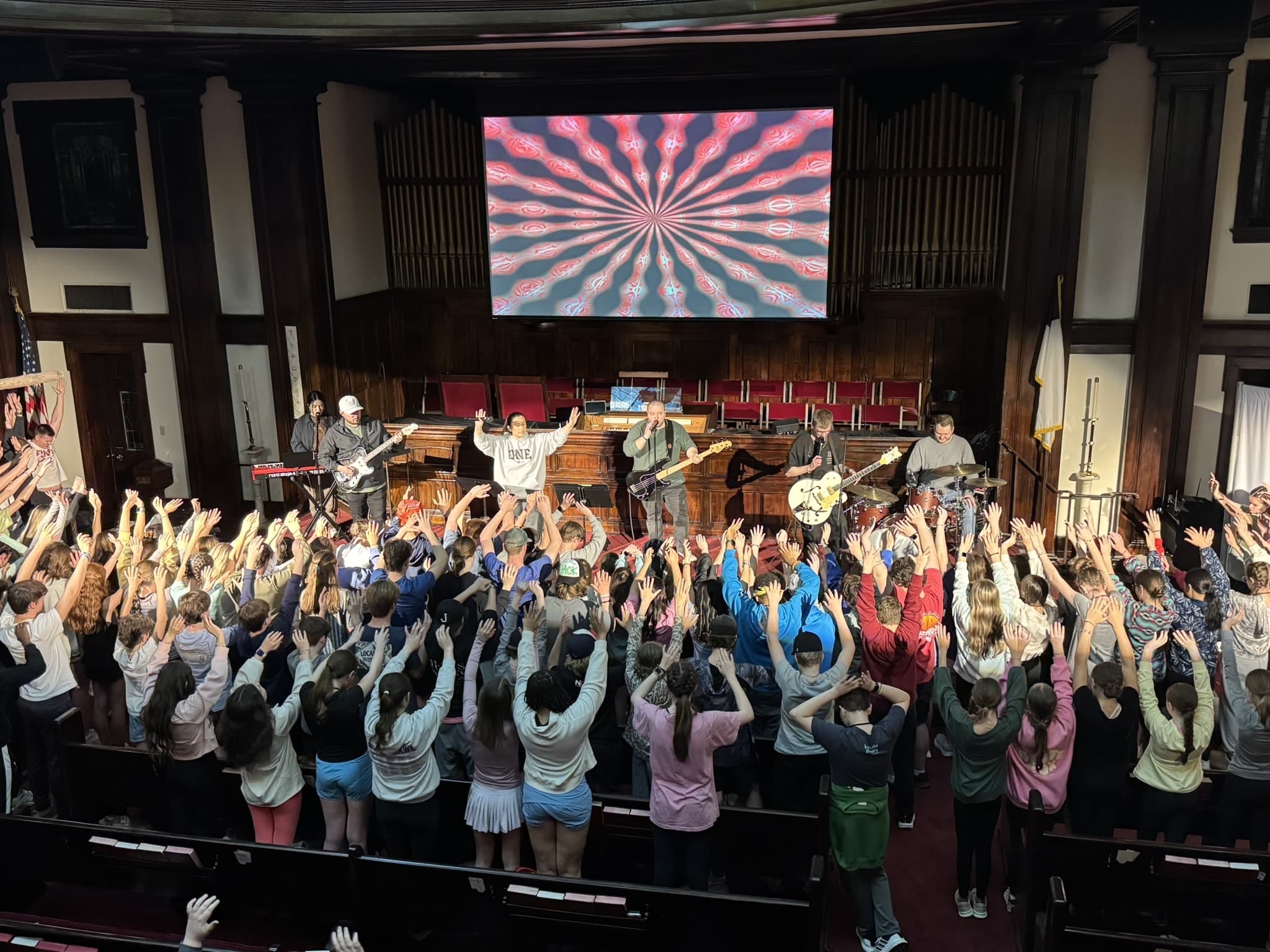 Youth worship gathering at Jasper First Methodist